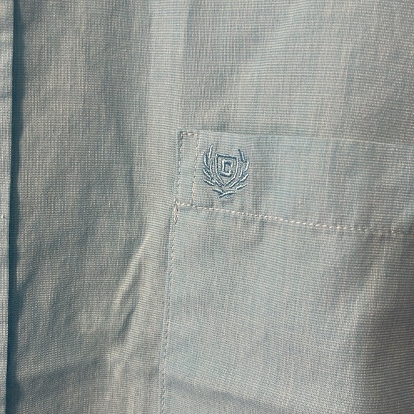 5/$25 | CHAPS Custom Fit Bright Blue Button Up Shirt - Picture 4 of 5
